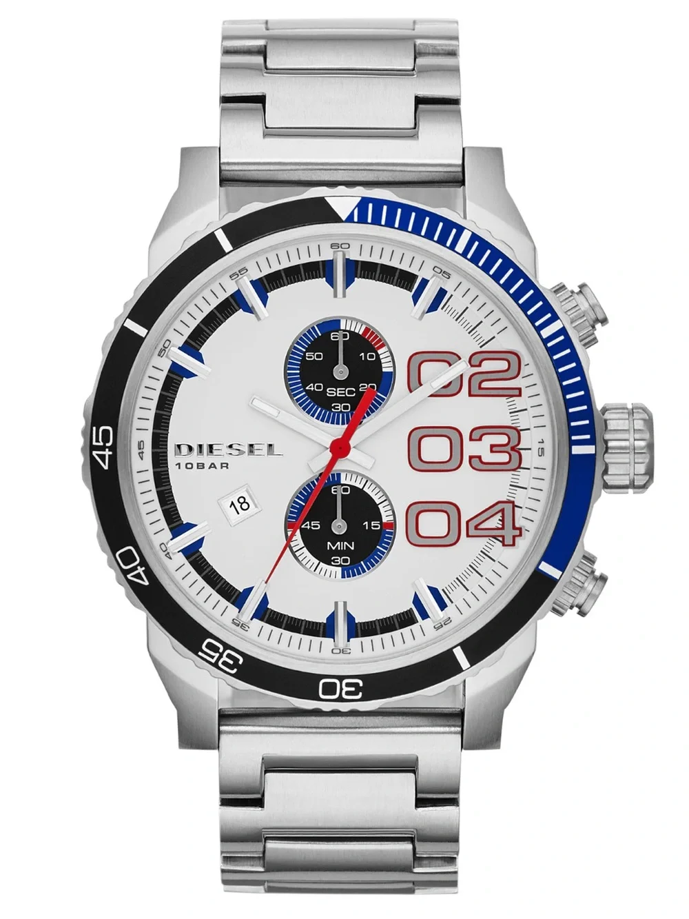 Diesel DZ4313 White Double Down Chrono 2.0 Analog Watch Needs Battery